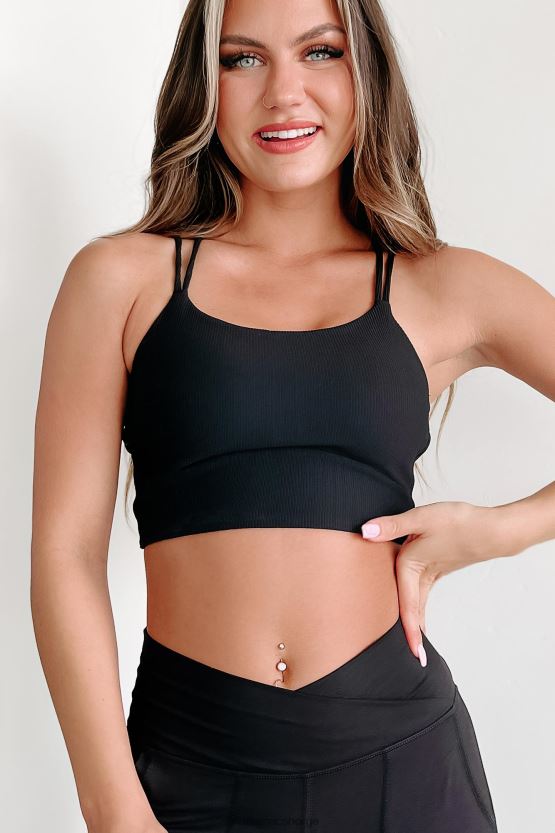 svart NanaMacs cardio day ribbet sports-bh 402NJ0525