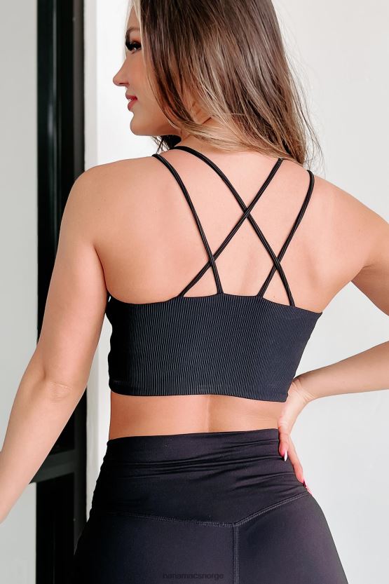 svart NanaMacs cardio day ribbet sports-bh 402NJ0525