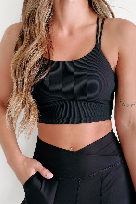 svart NanaMacs cardio day ribbet sports-bh 402NJ0525