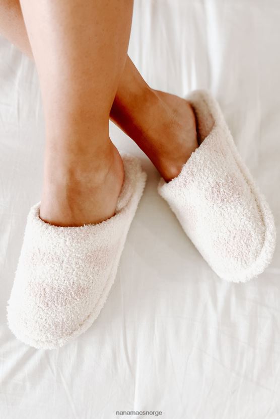 elfenbein NanaMacs lykkeligste hjemme tøfler med fuzzy heart print 402NJ04564