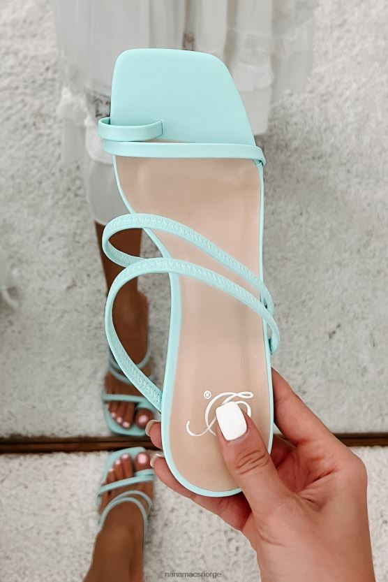 blågrønn NanaMacs med den morsomme sandalen med firkantet tå med reim 402NJ03958