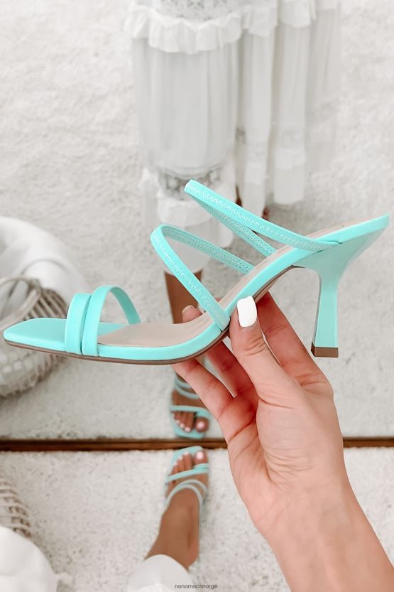 blågrønn NanaMacs med den morsomme sandalen med firkantet tå med reim 402NJ03958