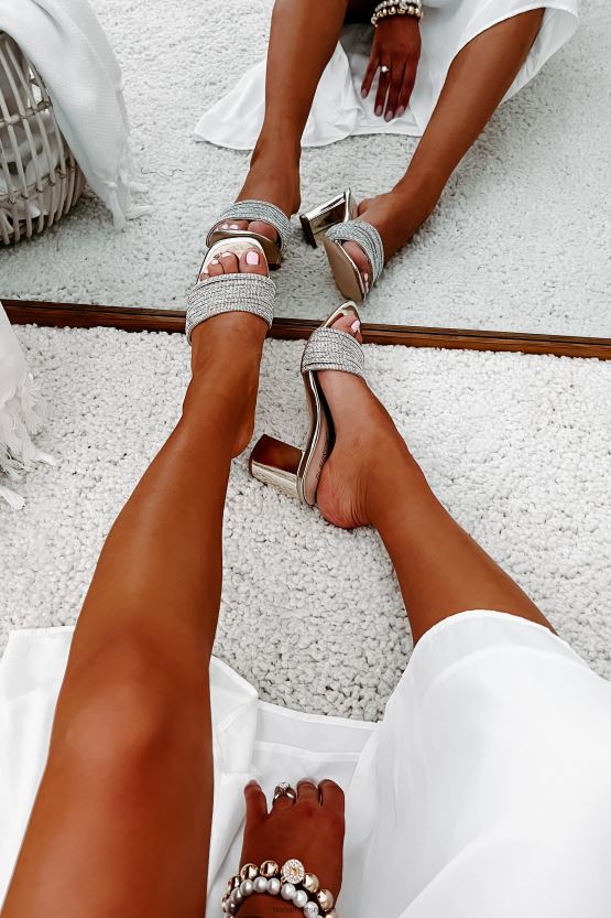 champagne NanaMacs prangende følelser speilet rhinestone stropp hæler 402NJ03989