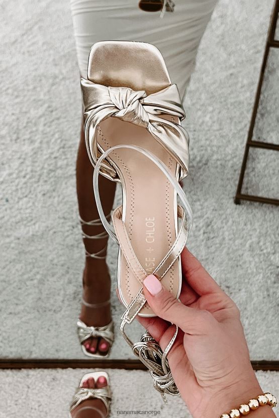 gull NanaMacs evig glamorøse knutede metalliske omslagshæler 402NJ03935