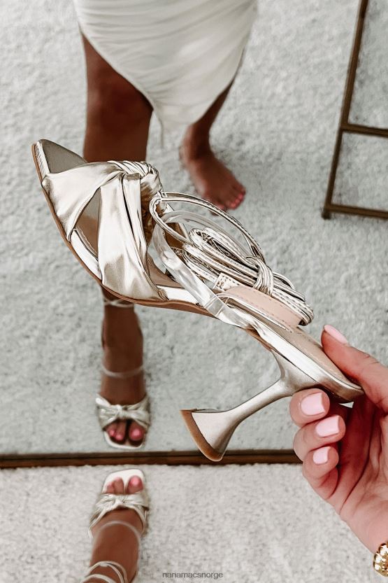 gull NanaMacs evig glamorøse knutede metalliske omslagshæler 402NJ03935