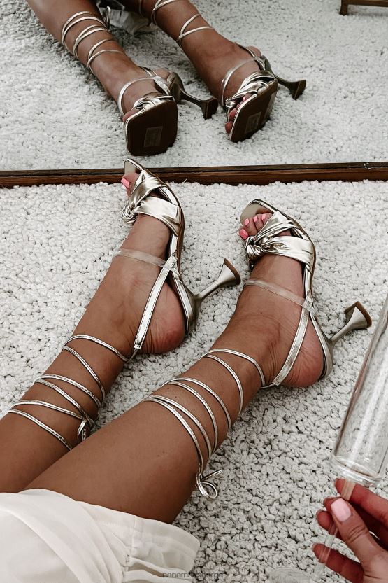 gull NanaMacs evig glamorøse knutede metalliske omslagshæler 402NJ03935