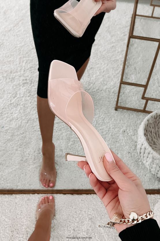 rosa NanaMacs aldri slå seg ned med firkantede hæler med gjennomsiktige stropper 402NJ03942