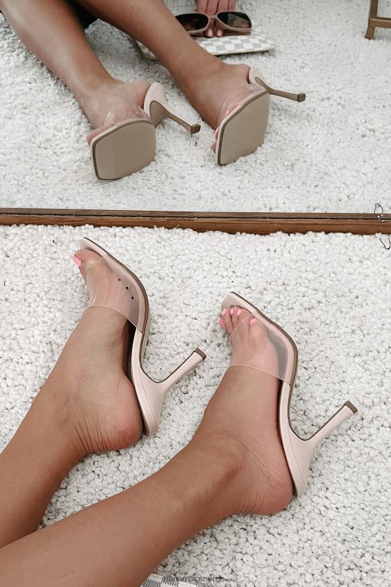 rosa NanaMacs aldri slå seg ned med firkantede hæler med gjennomsiktige stropper 402NJ03942