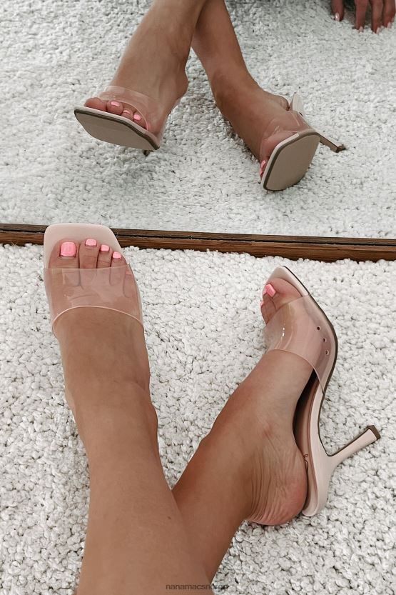 rosa NanaMacs aldri slå seg ned med firkantede hæler med gjennomsiktige stropper 402NJ03942