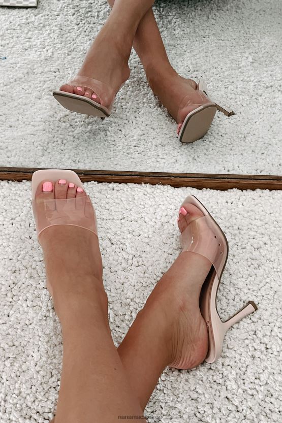 rosa NanaMacs aldri slå seg ned med firkantede hæler med gjennomsiktige stropper 402NJ03942