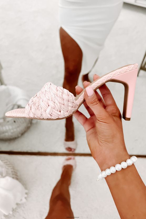 rosa raffia NanaMacs resort klar vridd vevd raffia hæler 402NJ03961