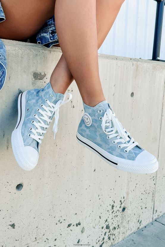 denim leopard NanaMacs se selv high-top canvas joggesko 402NJ04049