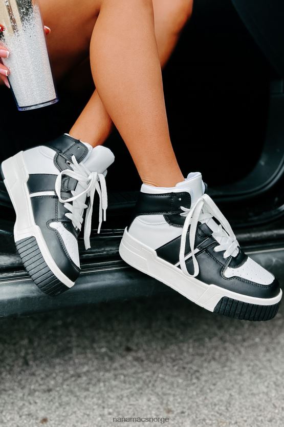 svart hvit NanaMacs matina høye sneakers 402NJ04044