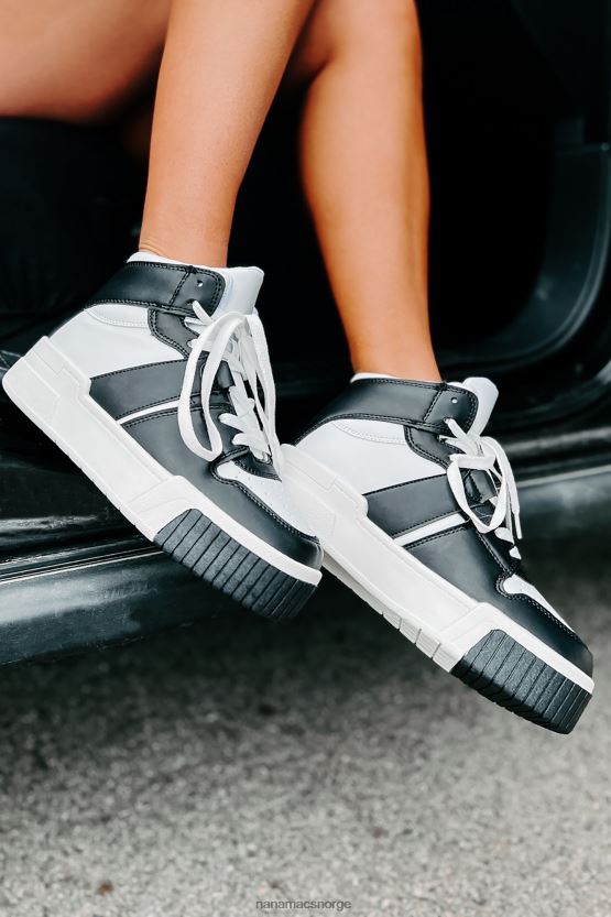 svart hvit NanaMacs matina høye sneakers 402NJ04044