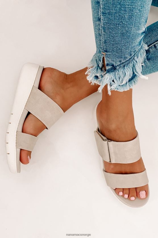 beige NanaMacs evig ville faux krokodille plattformsandaler 402NJ04023