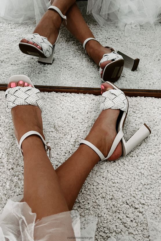 elfenbein NanaMacs sikte høyere beaded stropp sandaler 402NJ03939