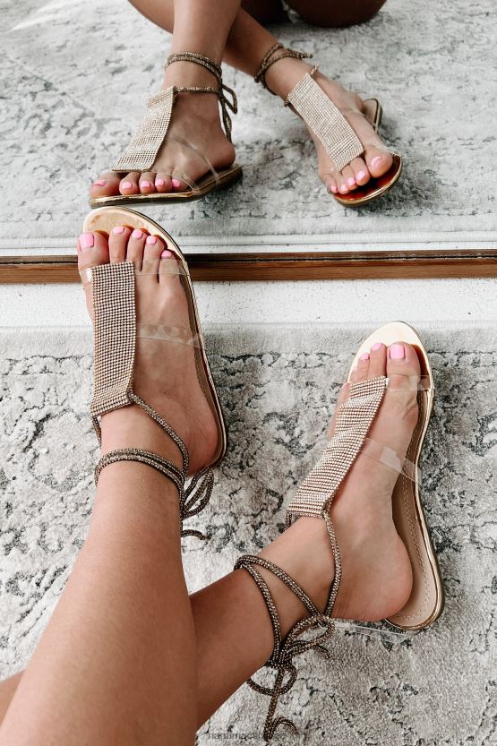 gull metallic NanaMacs overlegenhet kompleks rhinestone ankel wrap sandaler 402NJ04011