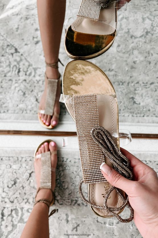 gull metallic NanaMacs overlegenhet kompleks rhinestone ankel wrap sandaler 402NJ04011