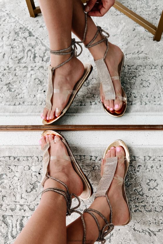 gull metallic NanaMacs overlegenhet kompleks rhinestone ankel wrap sandaler 402NJ04011