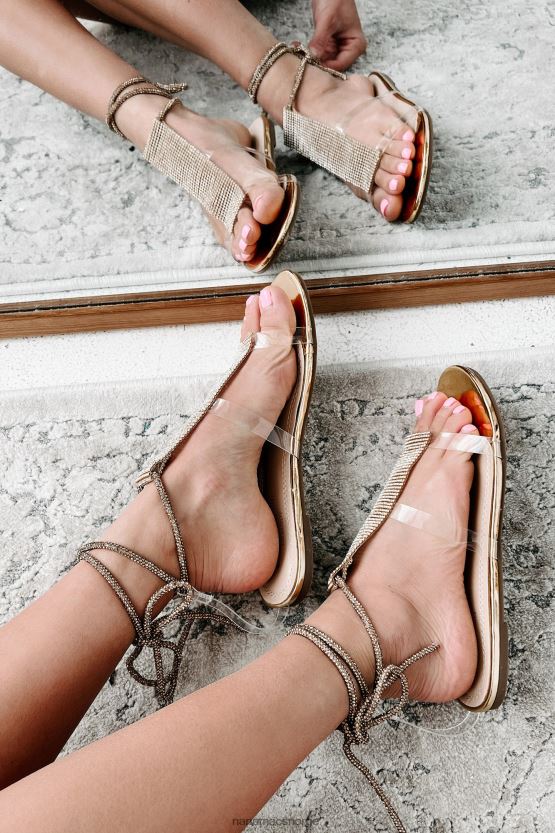 gull metallic NanaMacs overlegenhet kompleks rhinestone ankel wrap sandaler 402NJ04011