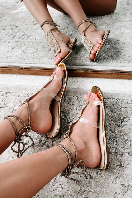 gull metallic NanaMacs overlegenhet kompleks rhinestone ankel wrap sandaler 402NJ04011