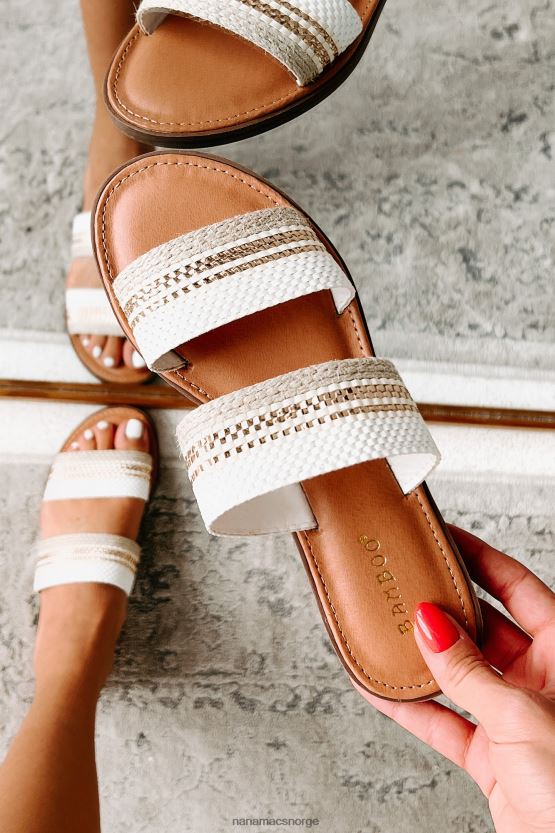 hvit NanaMacs breakaway beach dobbel reim vevde sandaler 402NJ04004