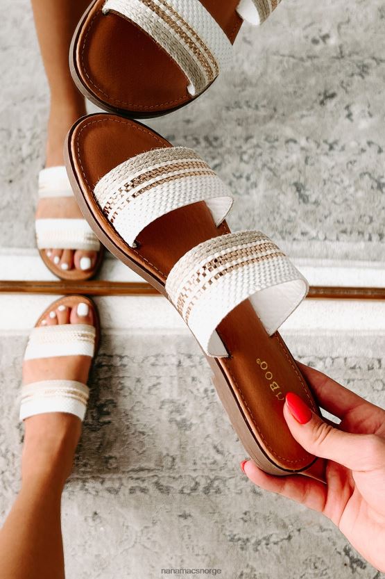 hvit NanaMacs breakaway beach dobbel reim vevde sandaler 402NJ04004