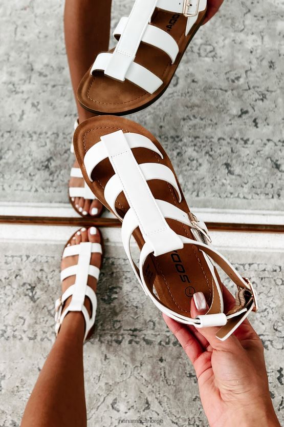 hvit NanaMacs når du er i Roma gladiatorsandaler 402NJ04006