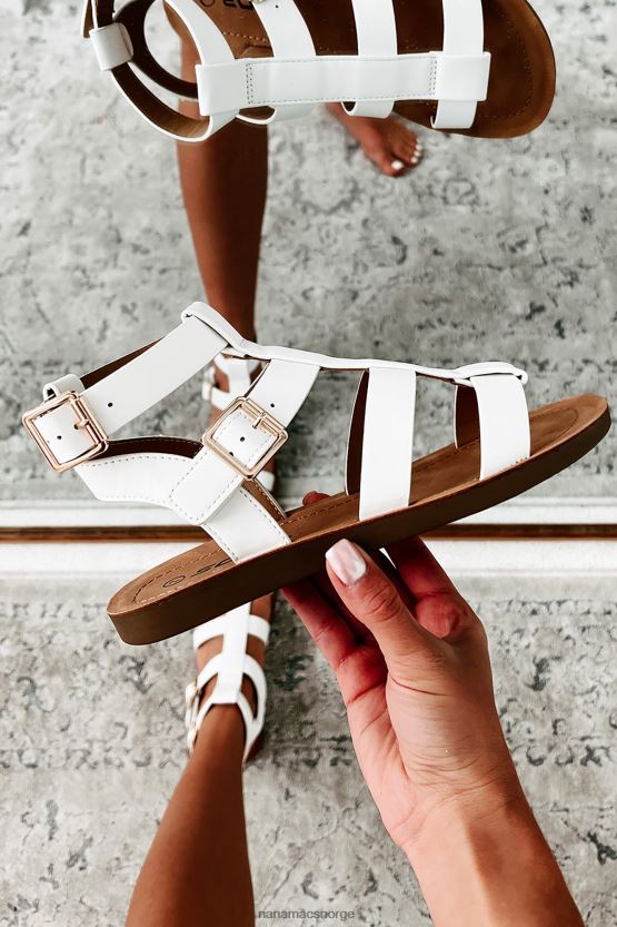 hvit NanaMacs når du er i Roma gladiatorsandaler 402NJ04006