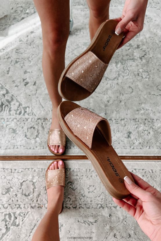 kobber NanaMacs frigjør tankene dine rhinestone lysbilde sandaler 402NJ04012