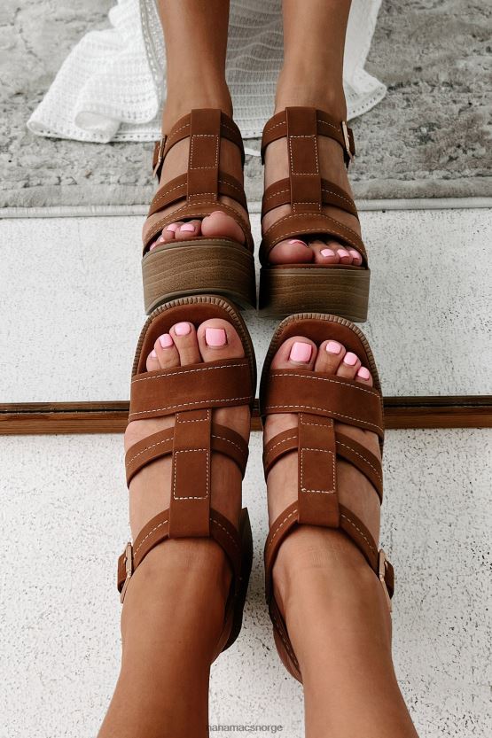 konjakk NanaMacs tegn på sommerplattformsandaler 402NJ03930