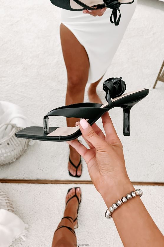 svart NanaMacs Elisha sandaler med ankelhæl 402NJ03990