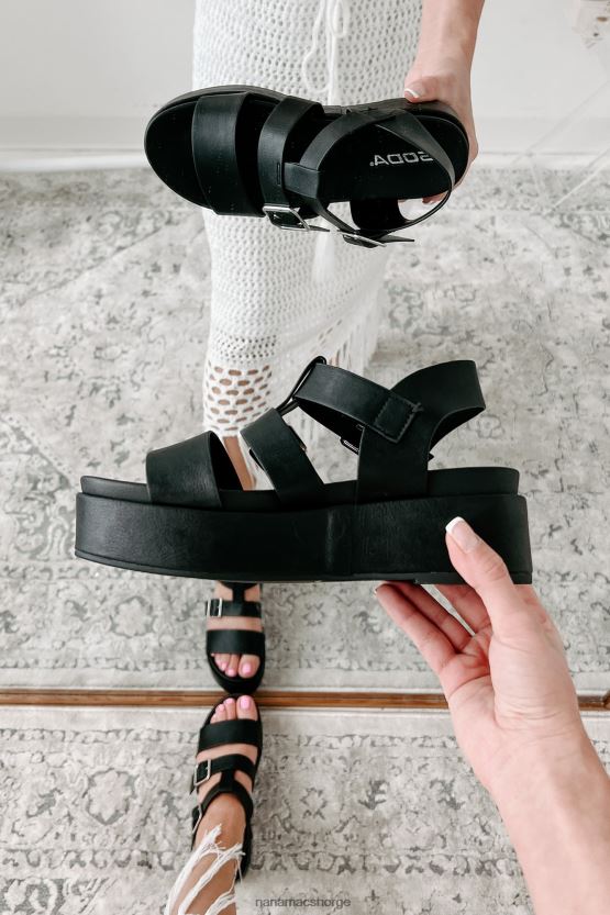 svart NanaMacs driver bort plattformsandaler 402NJ04016