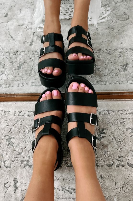 svart NanaMacs driver bort plattformsandaler 402NJ04016