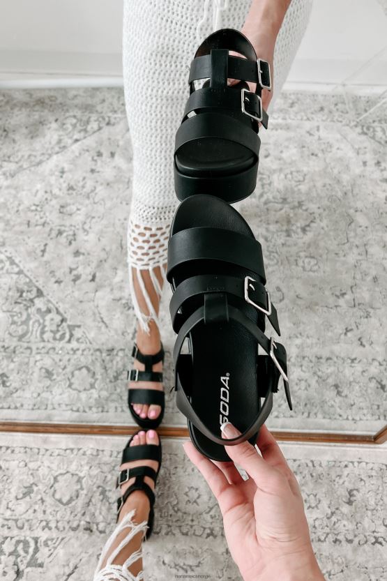 svart NanaMacs driver bort plattformsandaler 402NJ04016