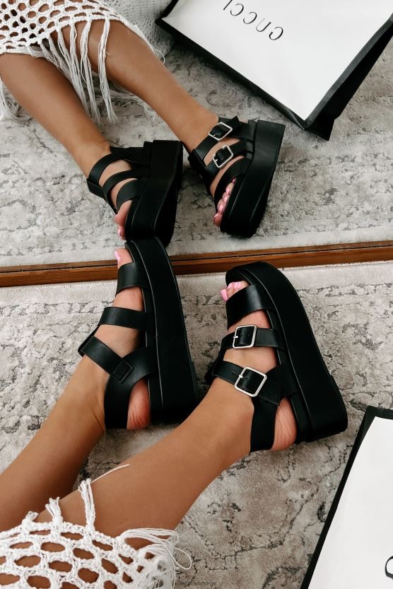 svart NanaMacs driver bort plattformsandaler 402NJ04016