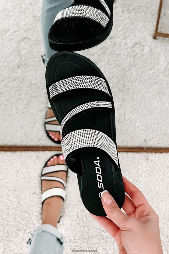 svart NanaMacs naveena rhinestone sandaler 402NJ04017