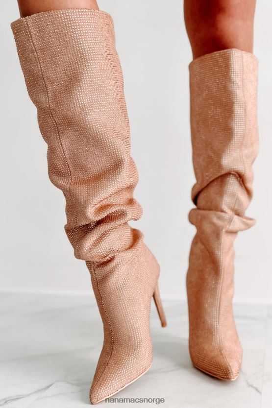 beige NanaMacs sjokk ærefrykt slouchy rhinestone støvler 402NJ03858