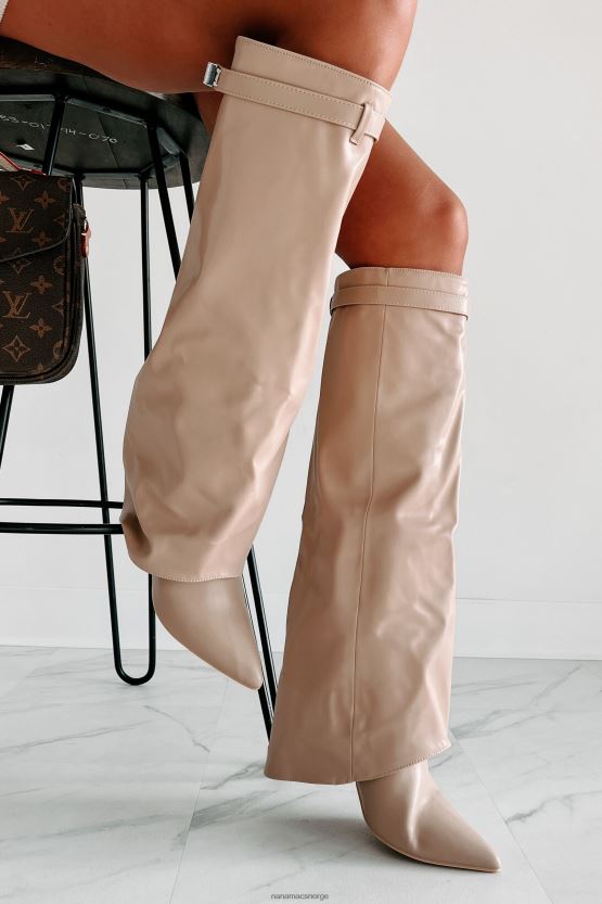 biege NanaMacs drøm større knehøye støvler i kunstskinn 402NJ03862