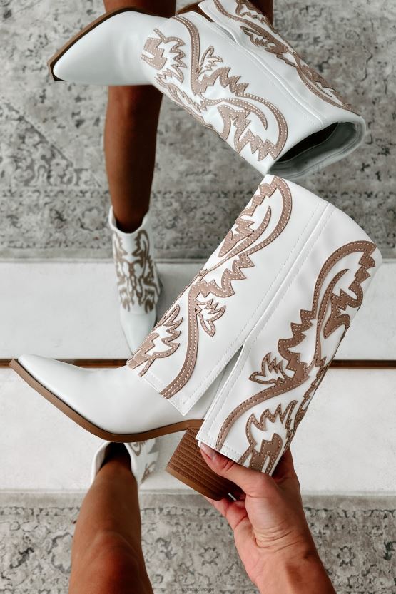 brun/hvit NanaMacs esperanza western stitch sammenleggbare støvler 402NJ03849