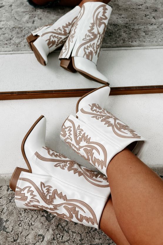 brun/hvit NanaMacs esperanza western stitch sammenleggbare støvler 402NJ03849