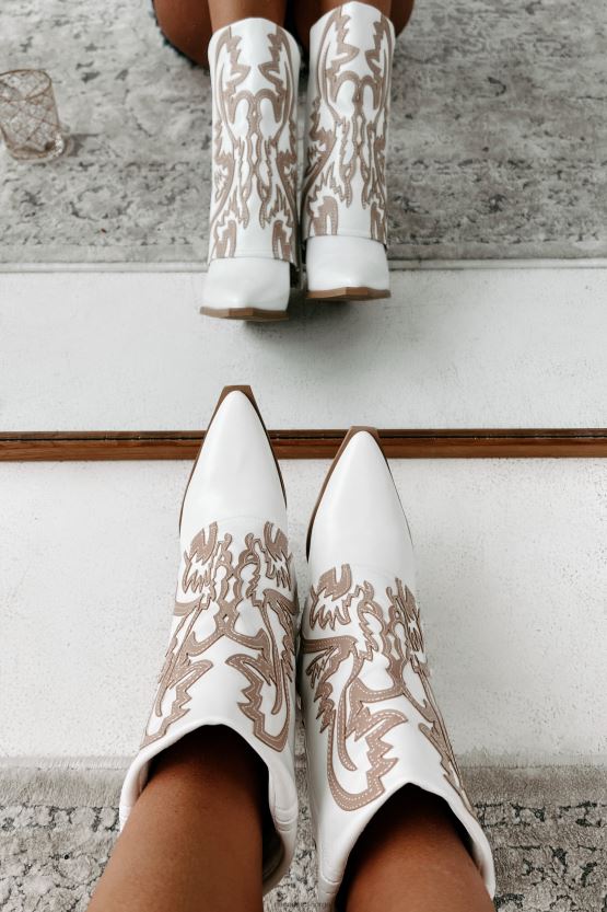 brun/hvit NanaMacs esperanza western stitch sammenleggbare støvler 402NJ03849