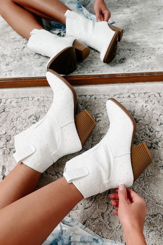 elfenbein NanaMacs evig prangende støvletter med perler 402NJ03889