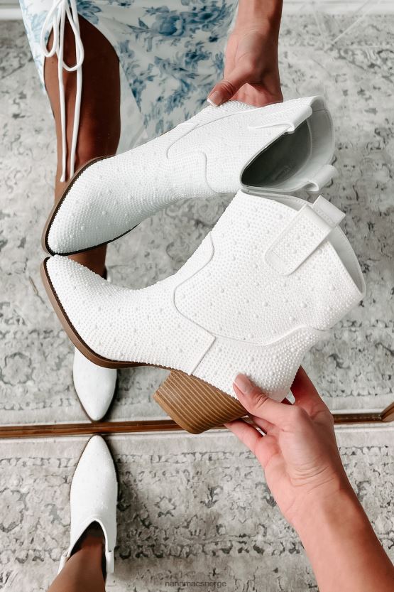 elfenbein NanaMacs evig prangende støvletter med perler 402NJ03889