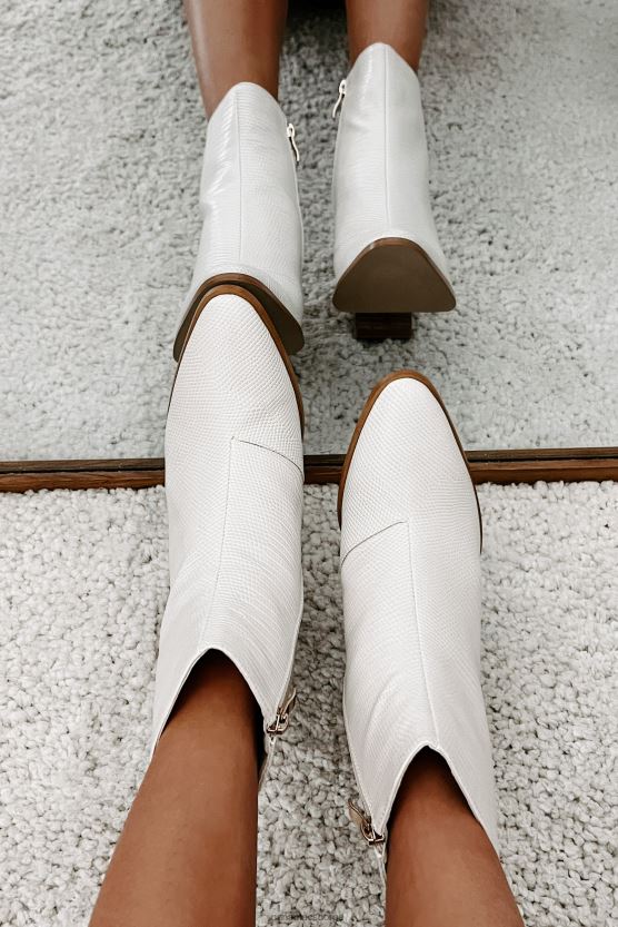 elfenbein NanaMacs vira billini-skala teksturerte støvletter 402NJ03892