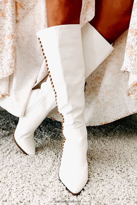 hvit NanaMacs madeline westernstøvel med spiss tå 402NJ03860