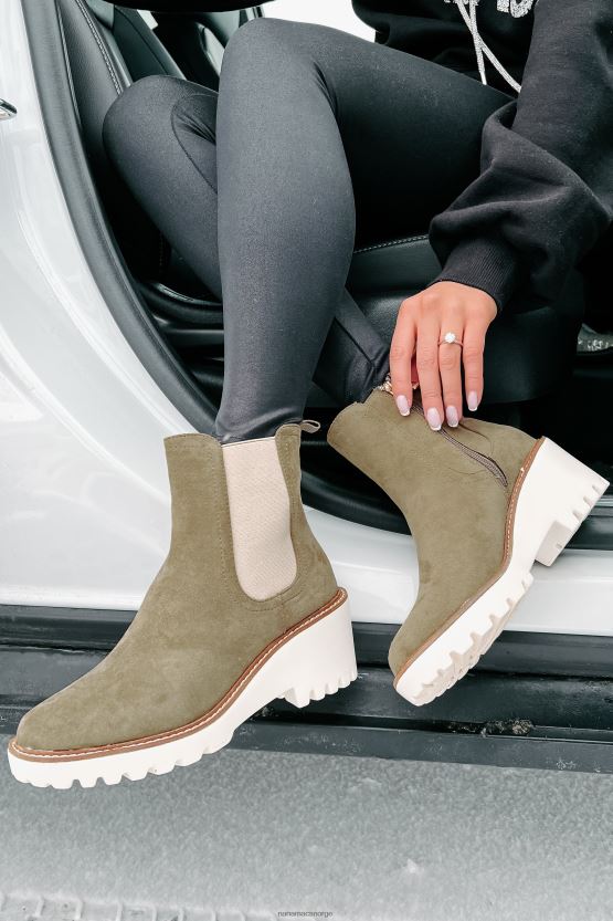 oliven NanaMacs lett bemyndigede støvletter i imitert semsket skinn 402NJ03915