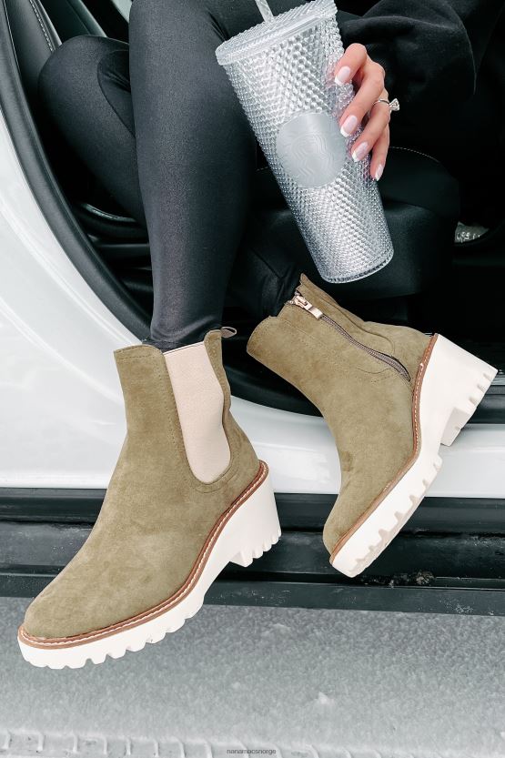 oliven NanaMacs lett bemyndigede støvletter i imitert semsket skinn 402NJ03915