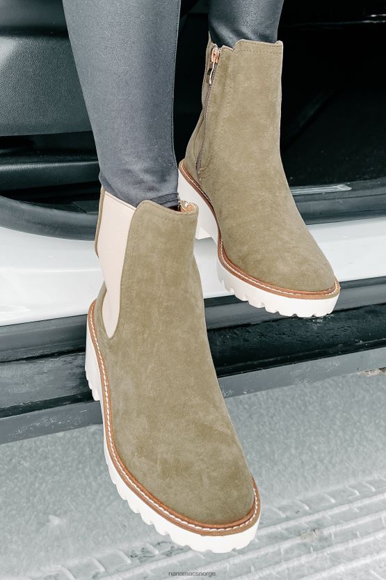 oliven NanaMacs lett bemyndigede støvletter i imitert semsket skinn 402NJ03915