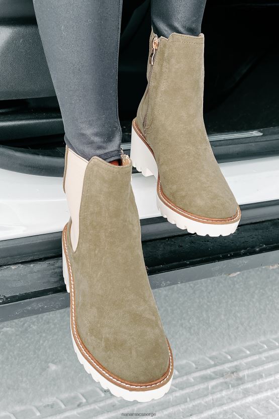 oliven NanaMacs lett bemyndigede støvletter i imitert semsket skinn 402NJ03915